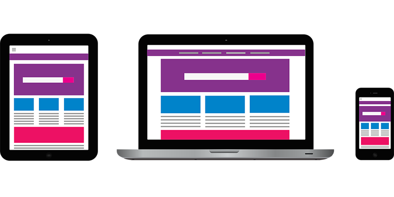 Responsive website design for tablets, desktop, and mobile devices.